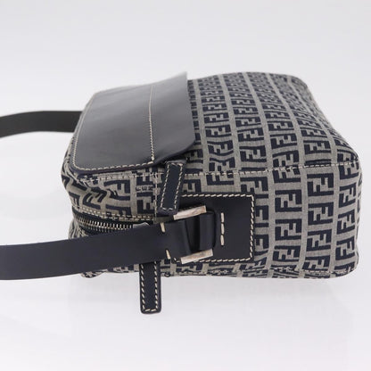Fendi Shoulder Zucchino Canvas, Navy, Canvas, Shoulder Bag