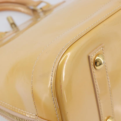 Louis Vuitton Alma Monogram Vernis, Beige, Patent Leather, Handbag