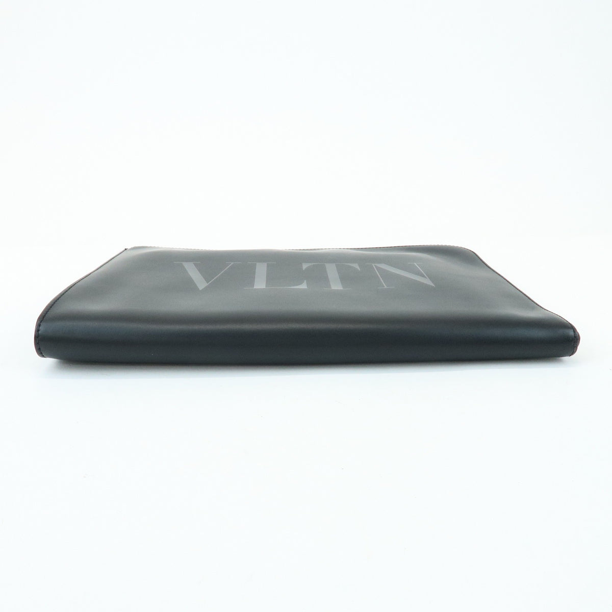 Valentino Garavani VLTN Zip Pouch Printed Leather, Black, Leather, Clutch