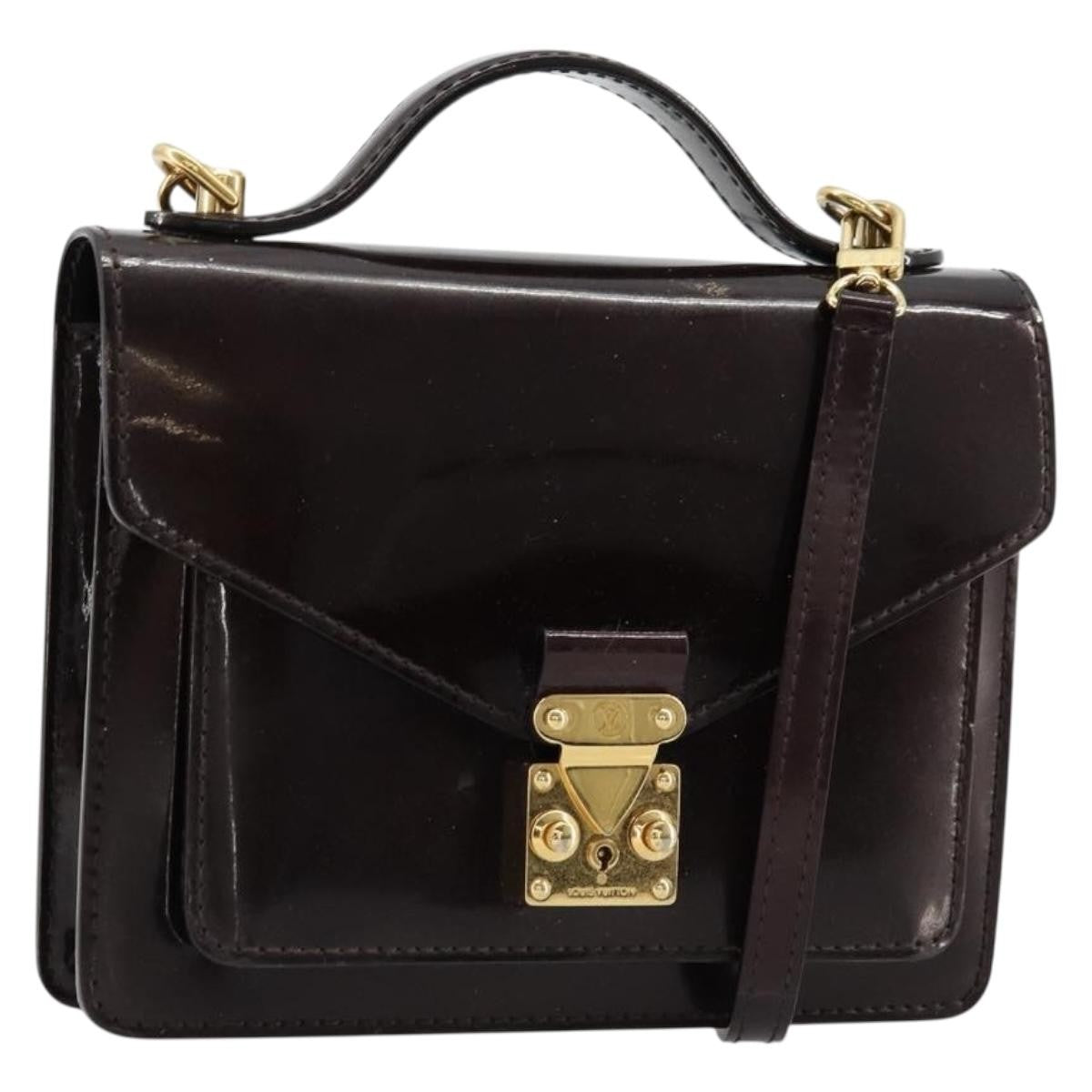 Louis Vuitton Monceau Vernis, Burgundy, Patent Leather, Handbag