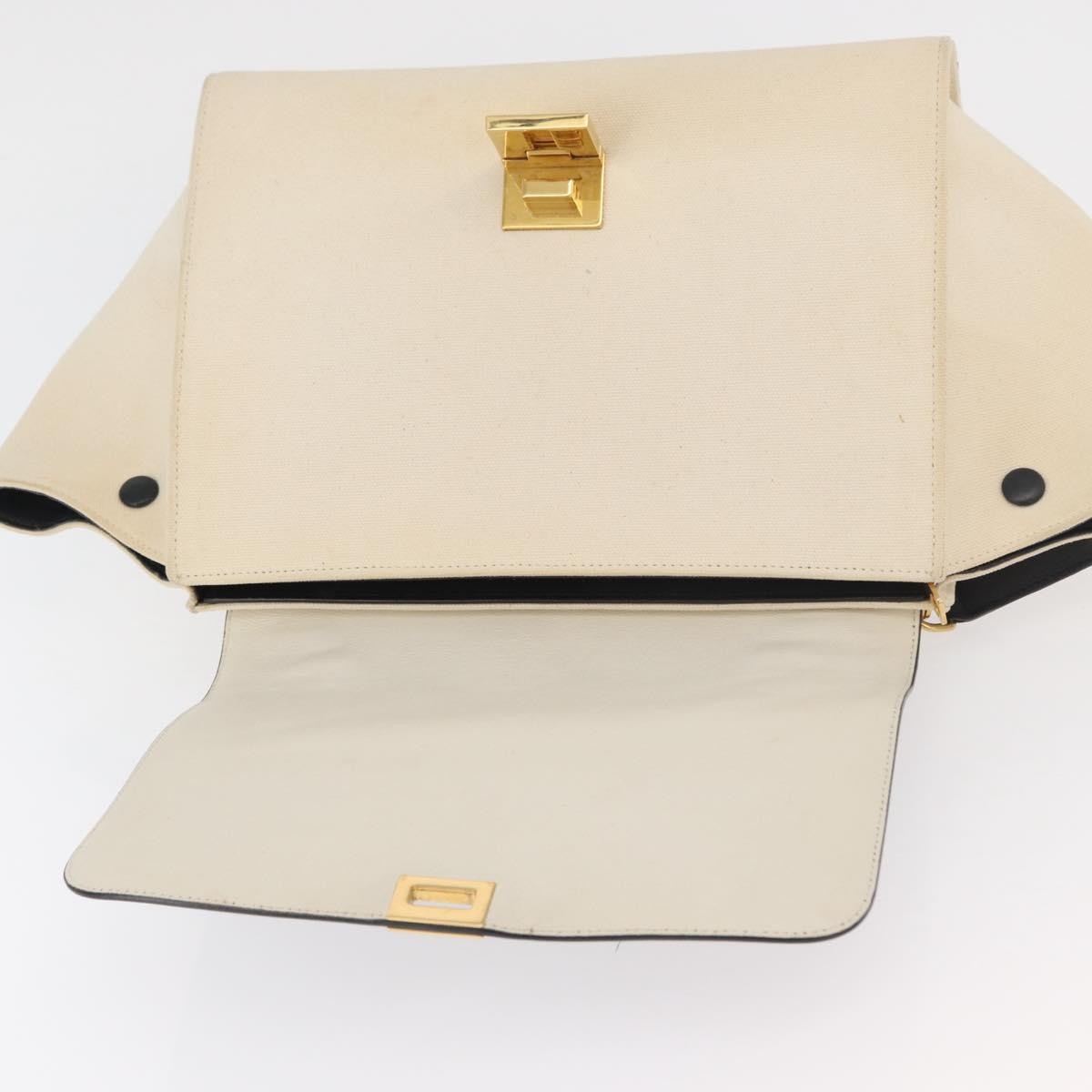 Celine Trapeze Leather with Canvas, Beige, Canvas, Handbag