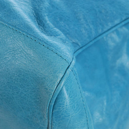Balenciaga Squash Duffle Leather, Blue, Leather, Handbag