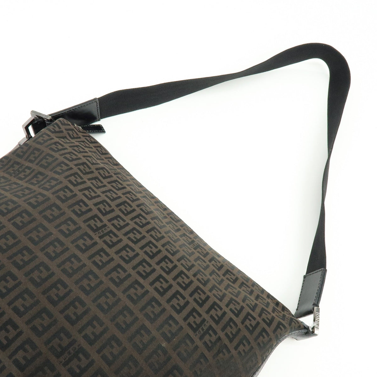 Fendi Shoulder Zucchino Canvas, Brown, Canvas, Shoulder Bag