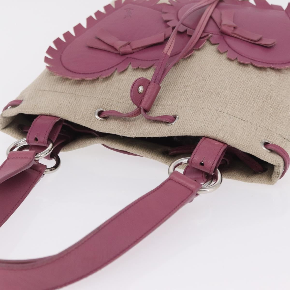 Saint Laurent Kahala Heart Tote Canvas, Beige, Canvas, Tote Bag