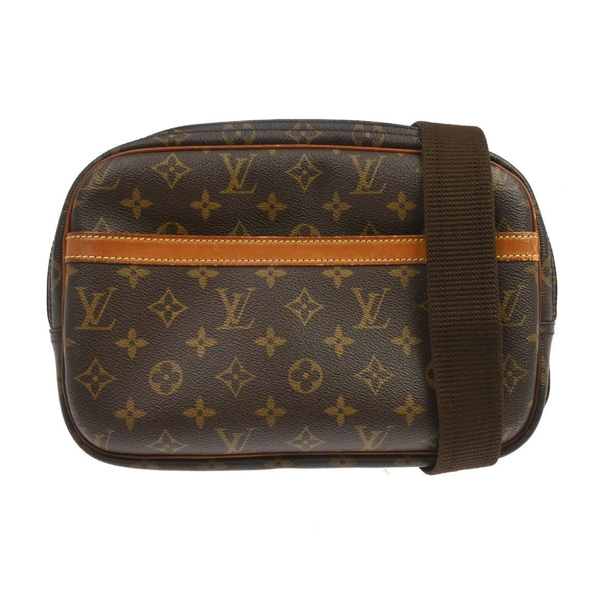 Louis Vuitton Reporter Monogram, Brown, Canvas, Shoulder Bag