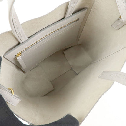 Celine Vertical Cabas Leather, Beige, Leather, Tote Bag
