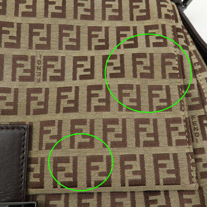 Fendi Fendi mamma baguette Jacquard Canvas, Beige, Canvas, Handbag