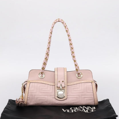Versace Vintage Tote Leather, Pink, Leather, Tote Bag