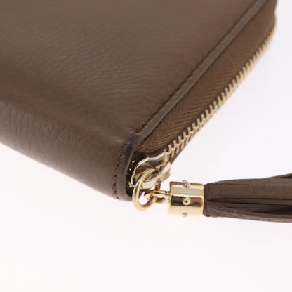 Gucci Soho Double Zip Around Leather, Brown, Leather, Wallet
