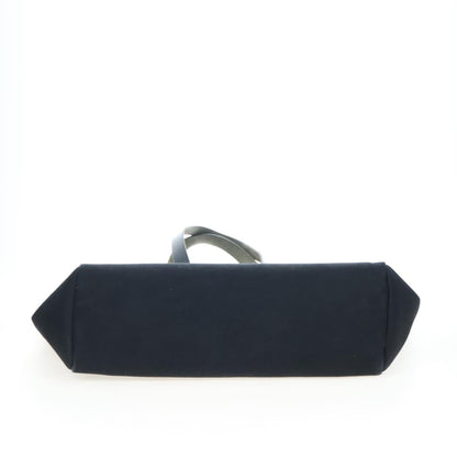 Hermes Herbag Cabas Toile and Leather, Black, Canvas, Tote Bag