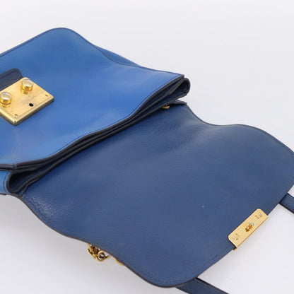 Miu Miu Madras Top Handle Leather, Navy, Leather, Handbag