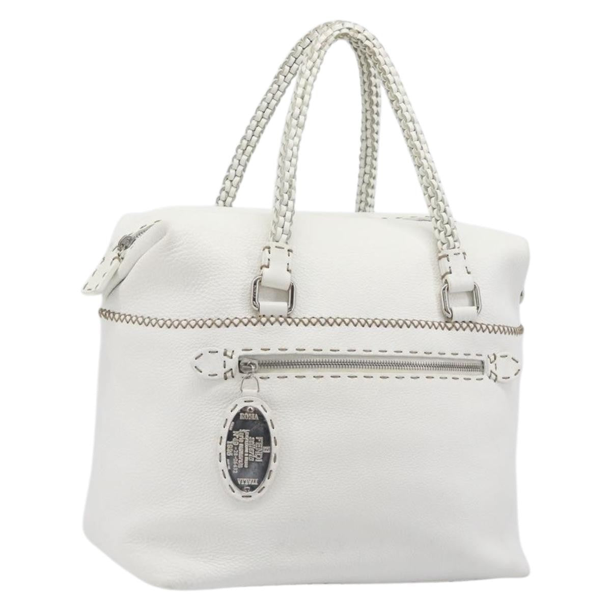 Fendi Selleria 2Bag Leather, White, Leather, Handbag