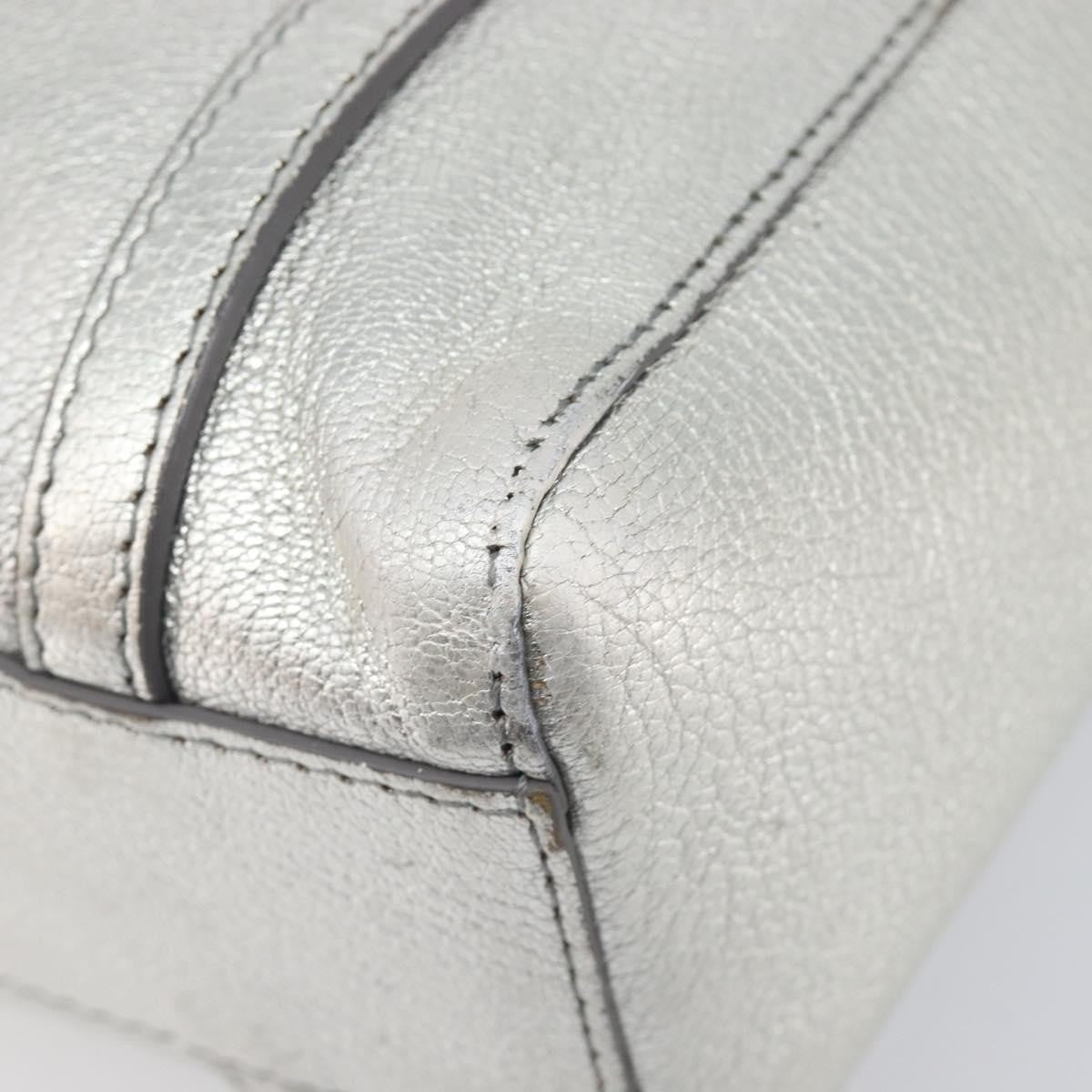 Balenciaga Everyday Glitter Leather, Silver, Leather, Tote Bag