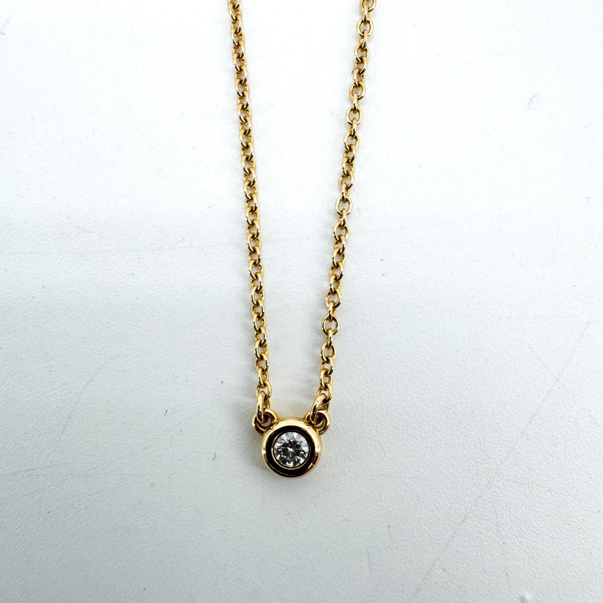 Tiffany & Co. Elsa Peretti Diamonds By The Yard Pendant 18K Yellow Gold with Diamond, Gold, Yellow Gold, Necklace