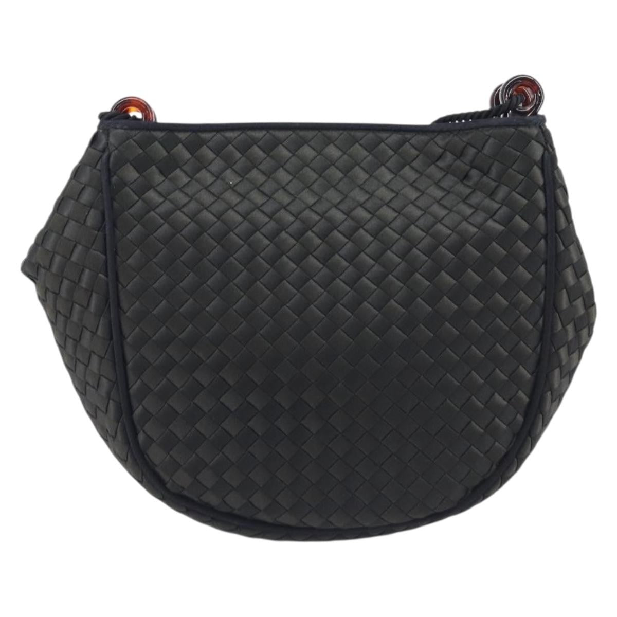 Bottega Veneta Vintage Intrecciato Hobo Nylon, Black, Nylon, Shoulder Bag