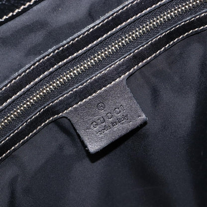 Gucci Britt Web Hobo Dialux Coated Canvas, Black, Canvas, Shoulder Bag
