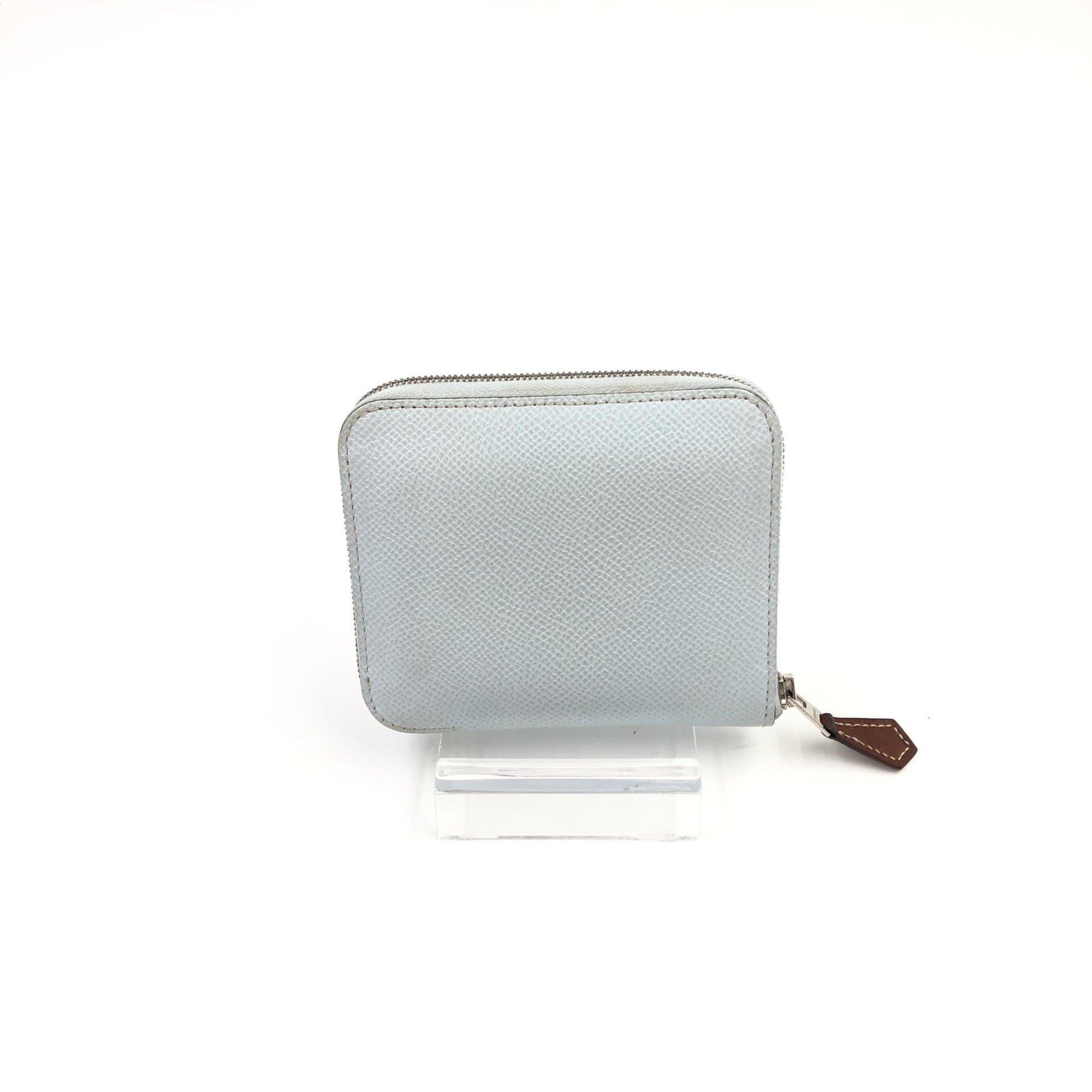 Hermes Azap Zip Around Silk'in Epsom, Blue, Leather, Wallet