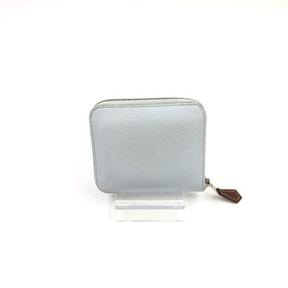 Hermes Azap Zip Around Silk'in Epsom, Blue, Leather, Wallet
