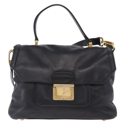 Miu Miu Beau Top Handle Leather, Black, Leather, Handbag