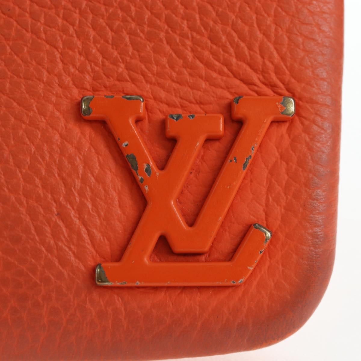 Louis Vuitton Pochette Clés Everyday LV leather, Orange, Leather, Wallet