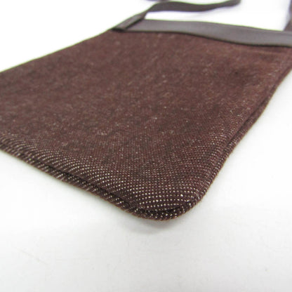 Bvlgari Logomania Canvas with Leather, Brown, Denim, Shoulder Bag