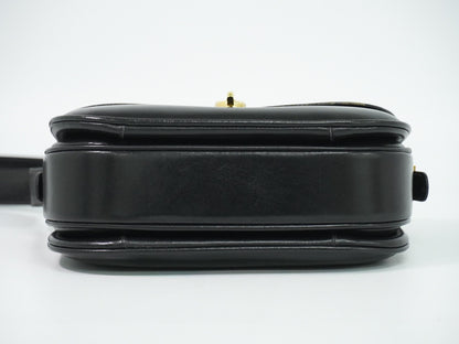Celine Shoulder Leather, Black, Leather, Shoulder Bag