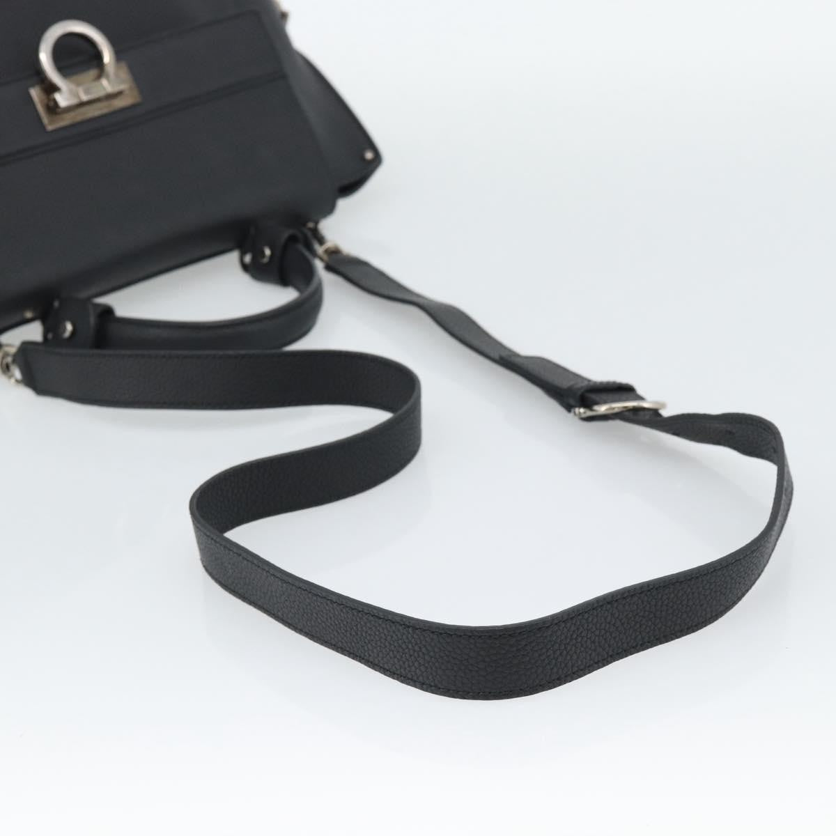 Salvatore Ferragamo Sofia Satchel Grainy Leather, Black, Leather, Handbag