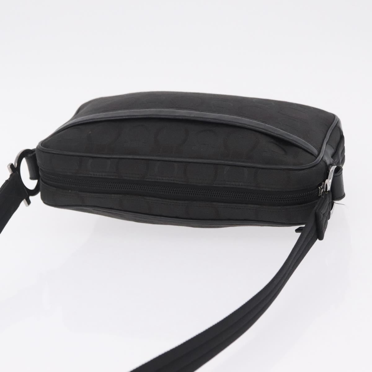 Salvatore Ferragamo Gancini Canvas, Black, Canvas, Crossbody Bag