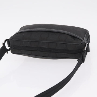 Salvatore Ferragamo Gancini Canvas, Black, Canvas, Crossbody Bag