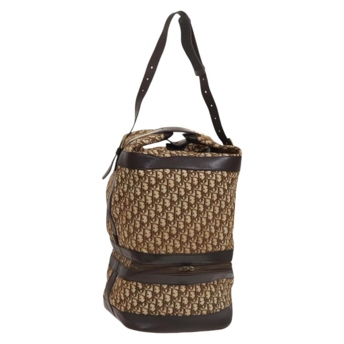 Christian Dior Vintage Trotter Street Chic Pocket Hobo Diorissimo Canvas, Brown, Canvas, Shoulder Bag