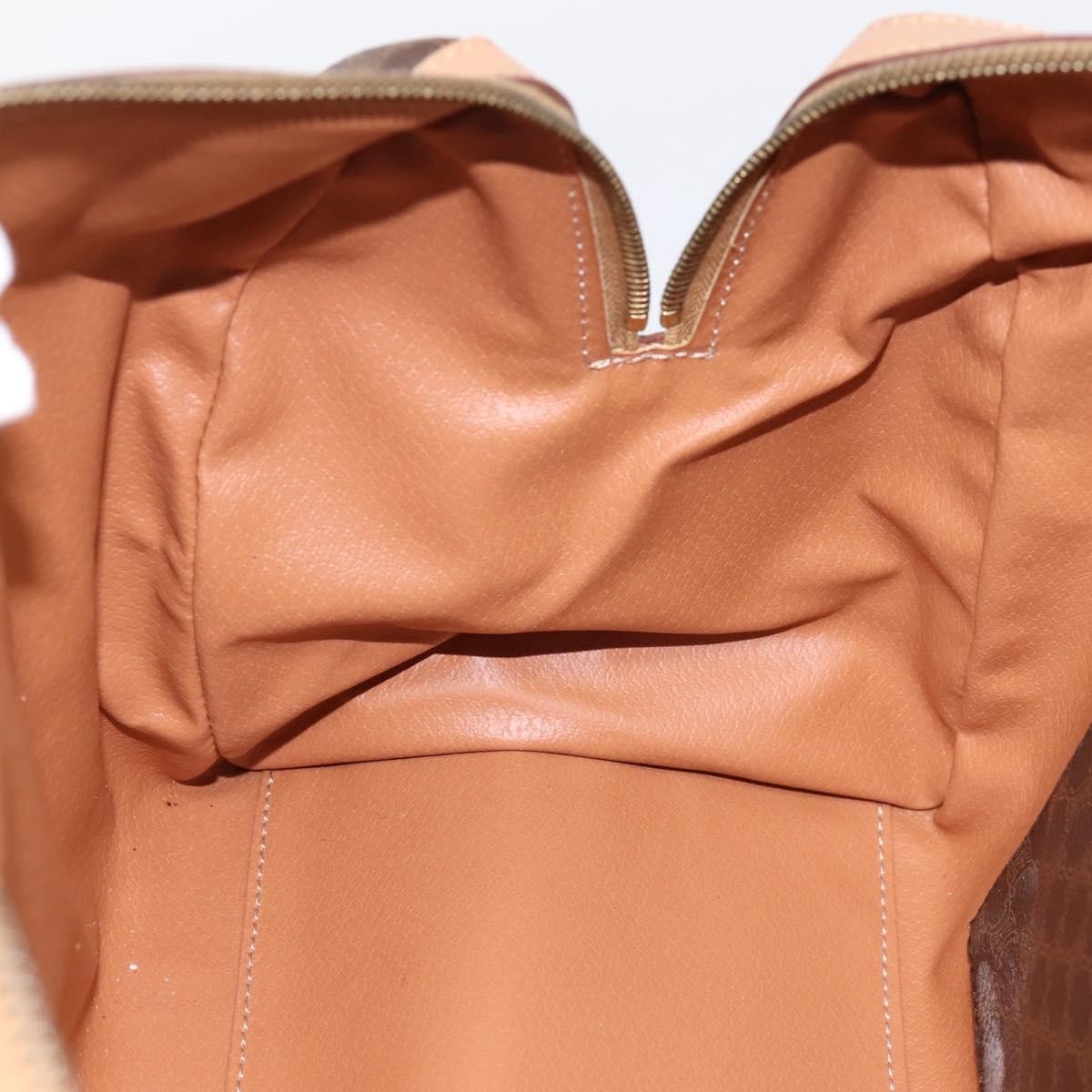 Celine Vintage Macadam Boston Canvas and Leather, Brown, PVC, Handbag