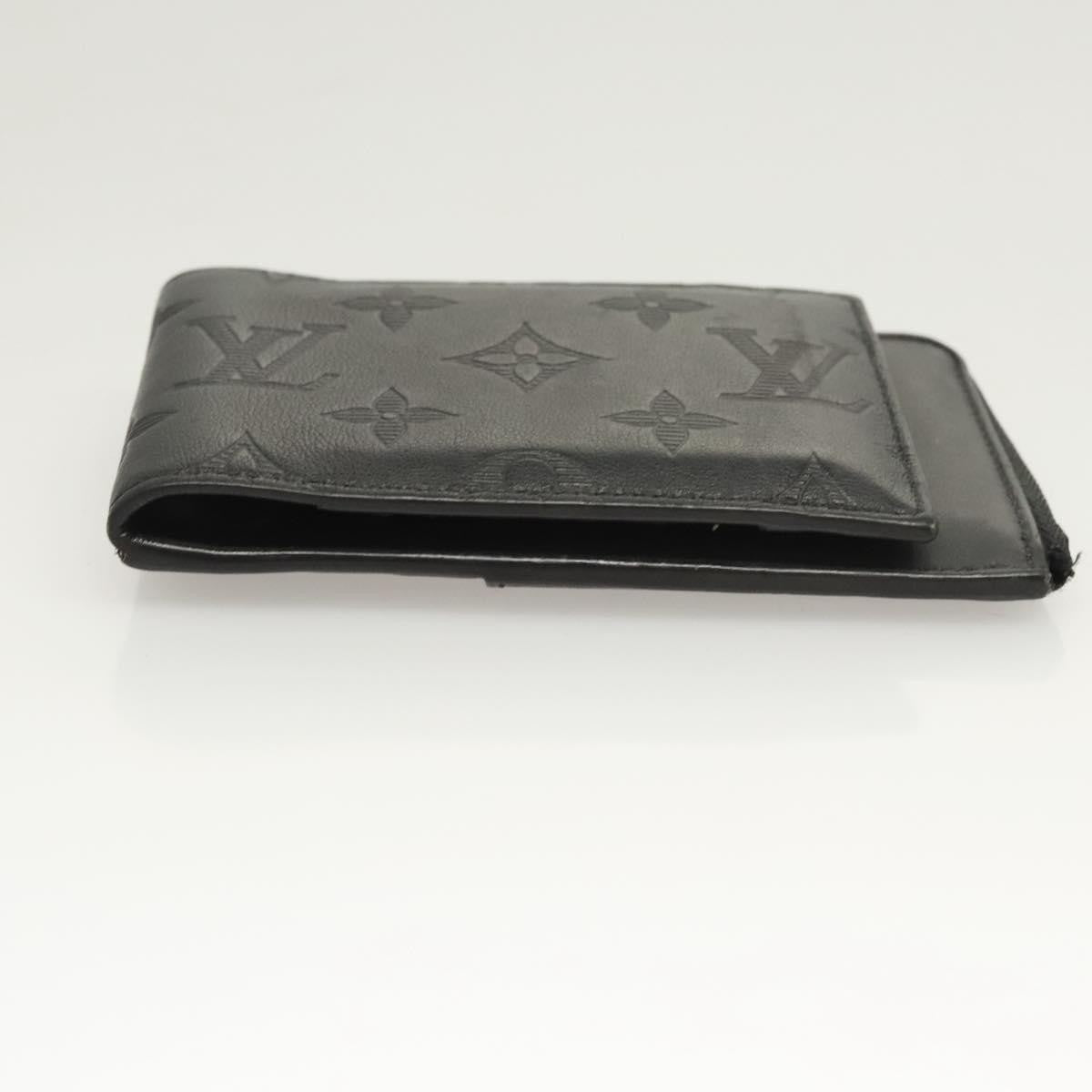 Louis Vuitton Hybrid Monogram Shadow Leather, Black, Leather, Wallet