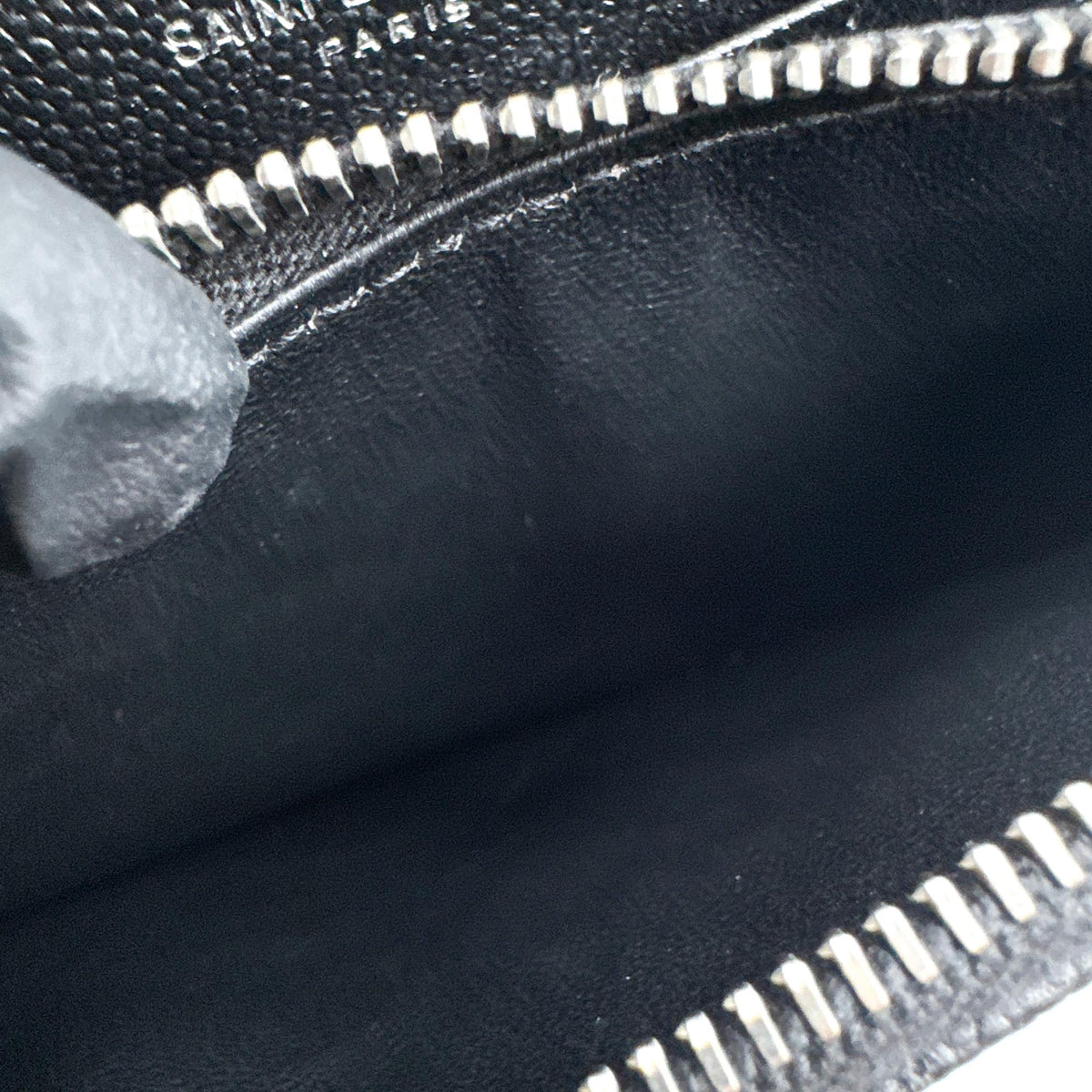 Saint Laurent Classic Monogram Wallet on Chain Matelasse Chevron Leather, Black, Leather, Crossbody Bag