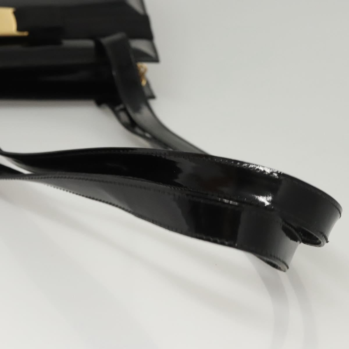 Salvatore Ferragamo Vala Patent Leather, Black, Patent Leather, Shoulder Bag