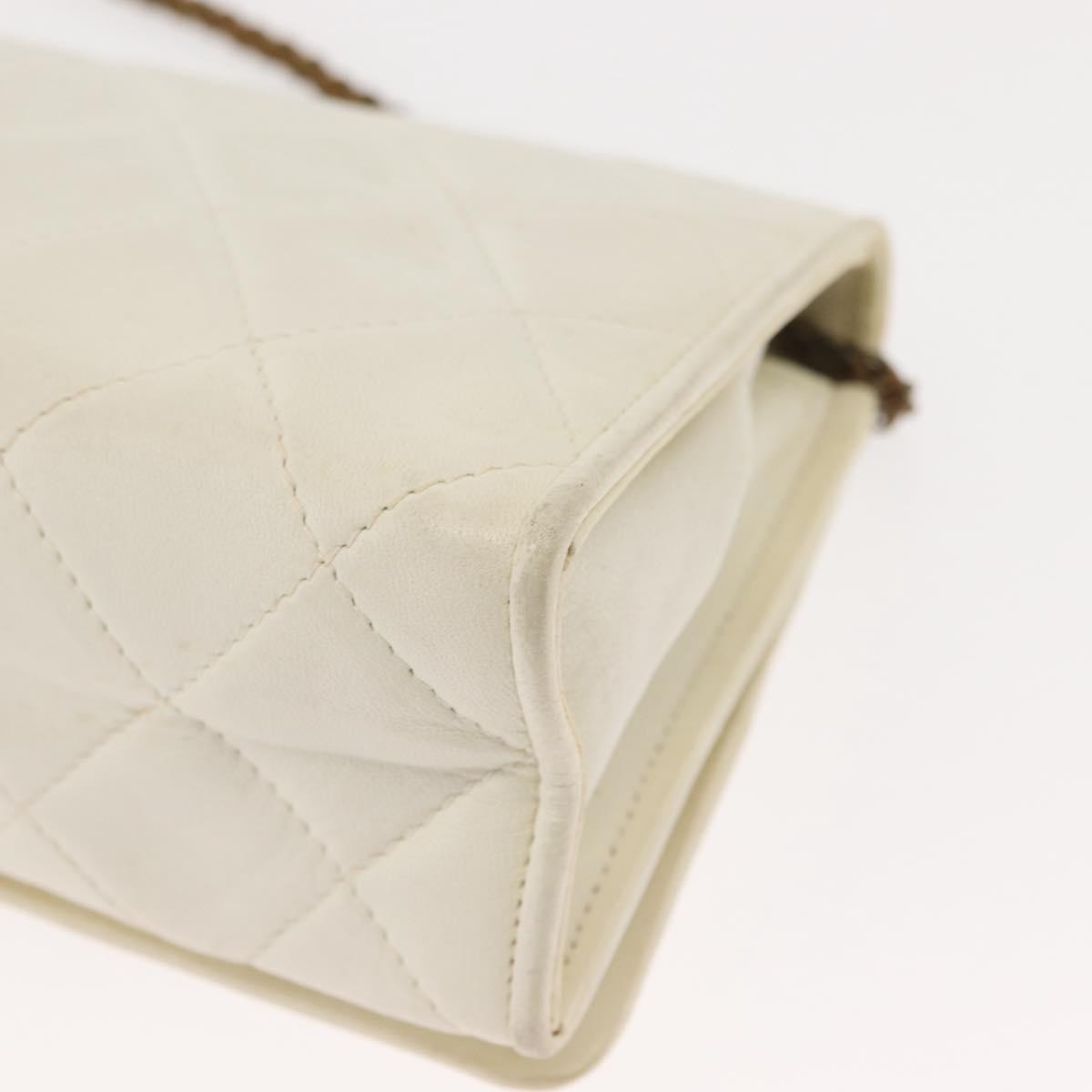 Chanel Full Flap Wallet on Chain Quilted Lambskin, White, Leather, Clutch