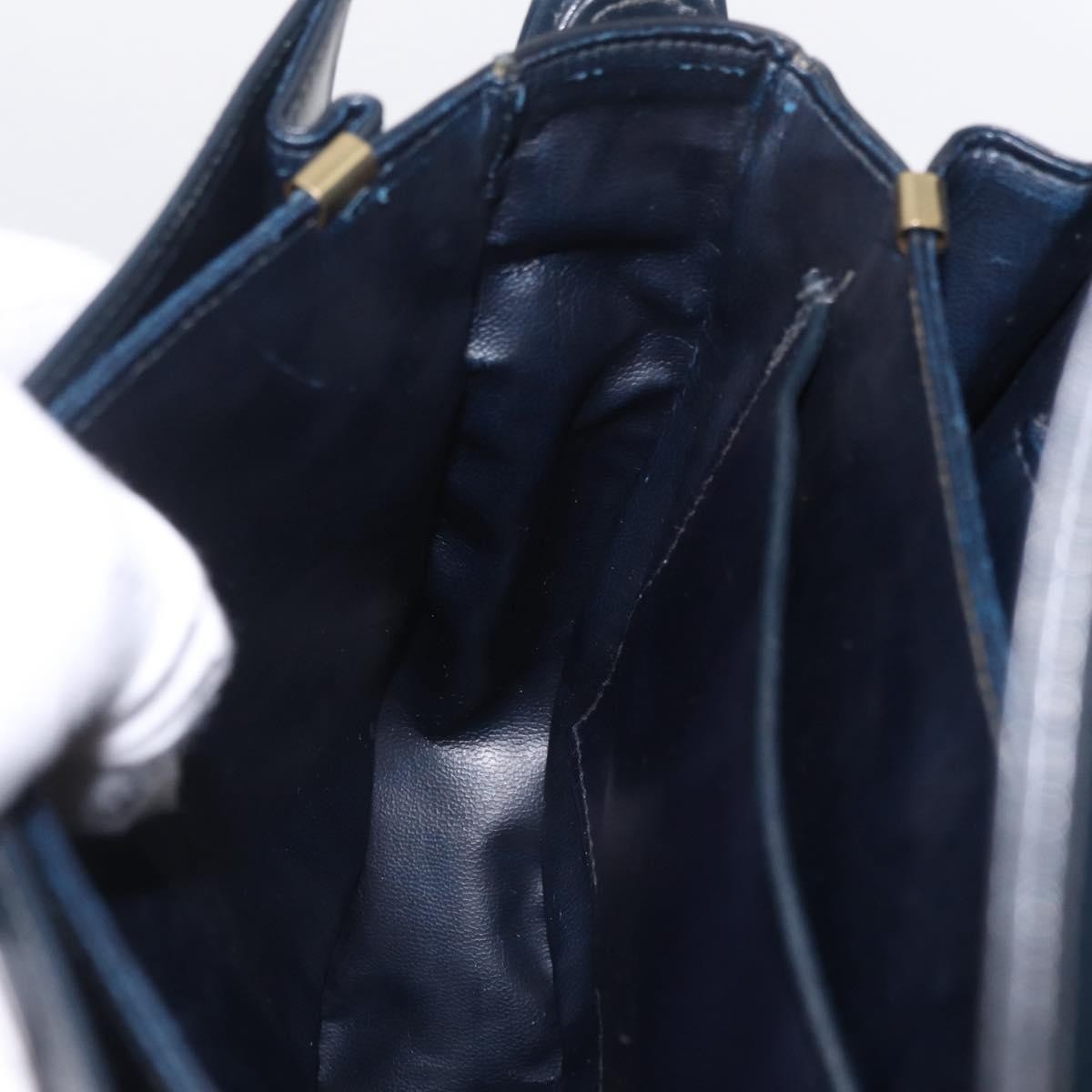 Celine Shoulder Leather, Navy, Leather, Shoulder Bag