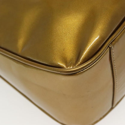 Gucci Vintage Bamboo Handle Open Hobo Leather, Gold, Patent Leather, Shoulder Bag