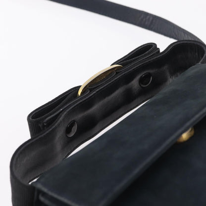 Salvatore Ferragamo Vala Suede, Navy, Suede, Shoulder Bag