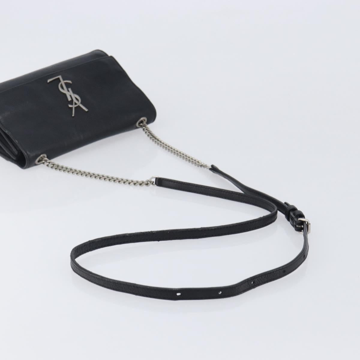 Saint Laurent Kate Box Leather, Black, Leather, Handbag