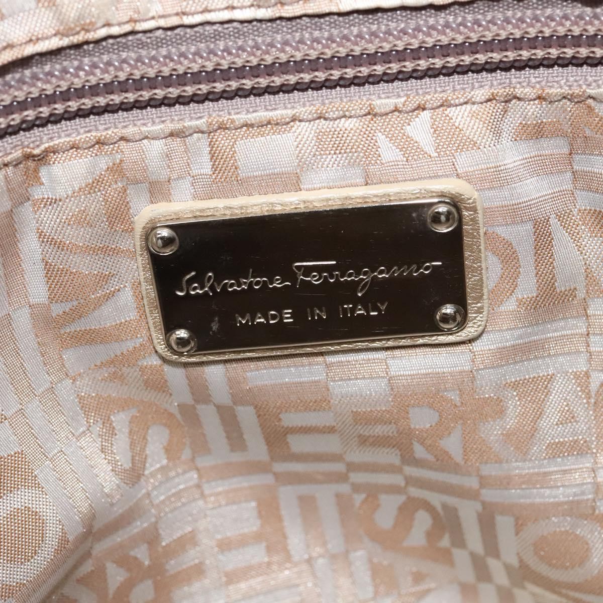 Salvatore Ferragamo Gancini Tote Leather, Silver, Leather, Tote Bag