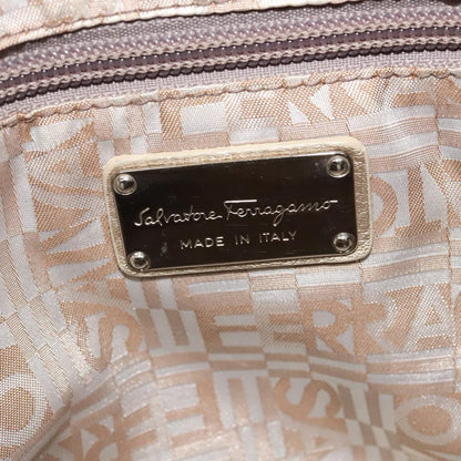 Salvatore Ferragamo Gancini Tote Leather, Silver, Leather, Tote Bag