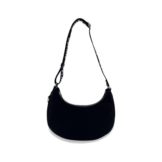 Celine Ava Triomphe Coated Canvas, Black, Textile, Handbag