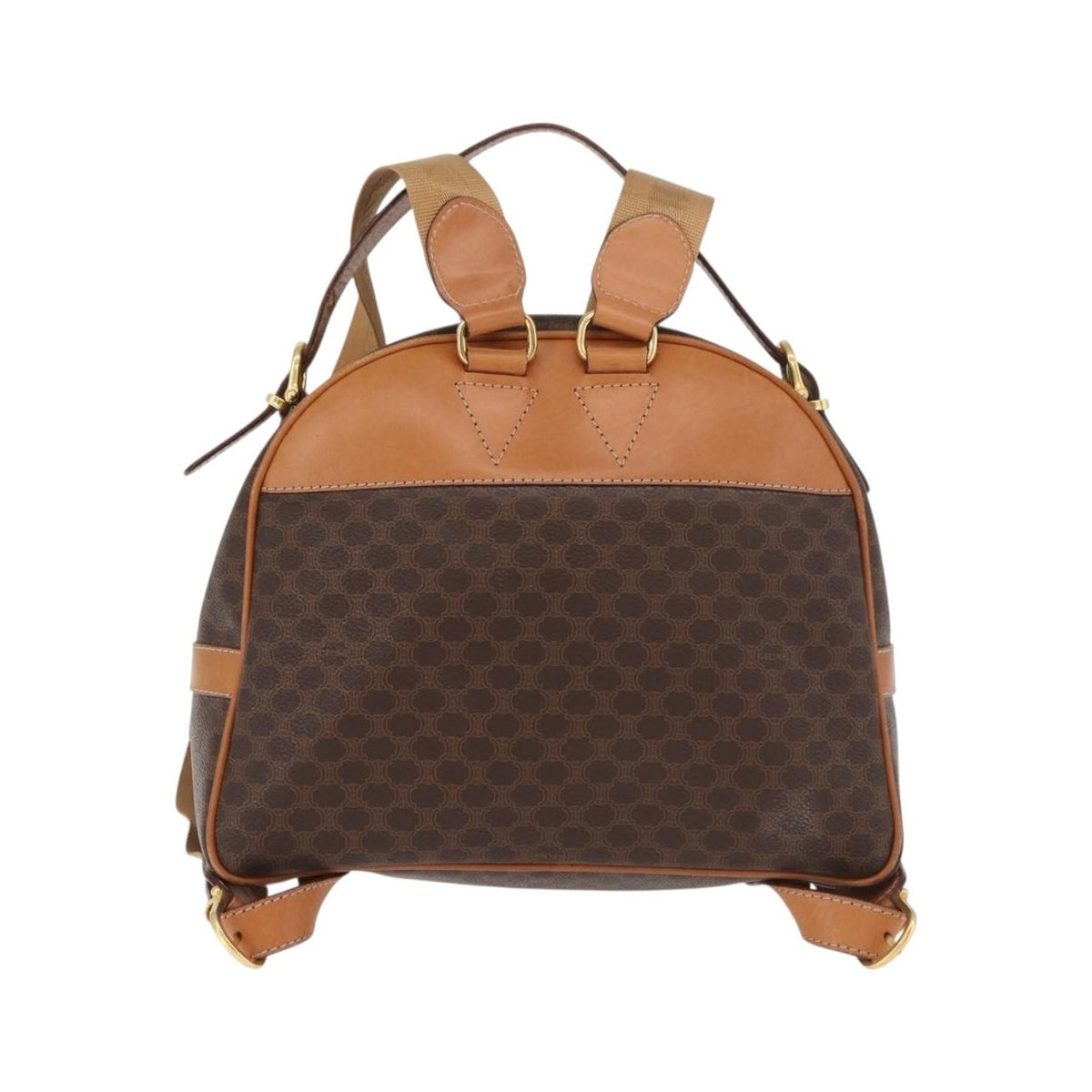 Celine Backpack Leather, Brown, Canvas, Backpack