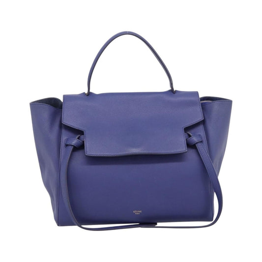 Celine Belt Leather, Blue, Leather, Handbag