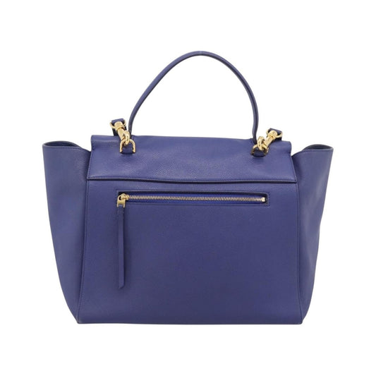 Celine Belt Leather, Blue, Leather, Handbag