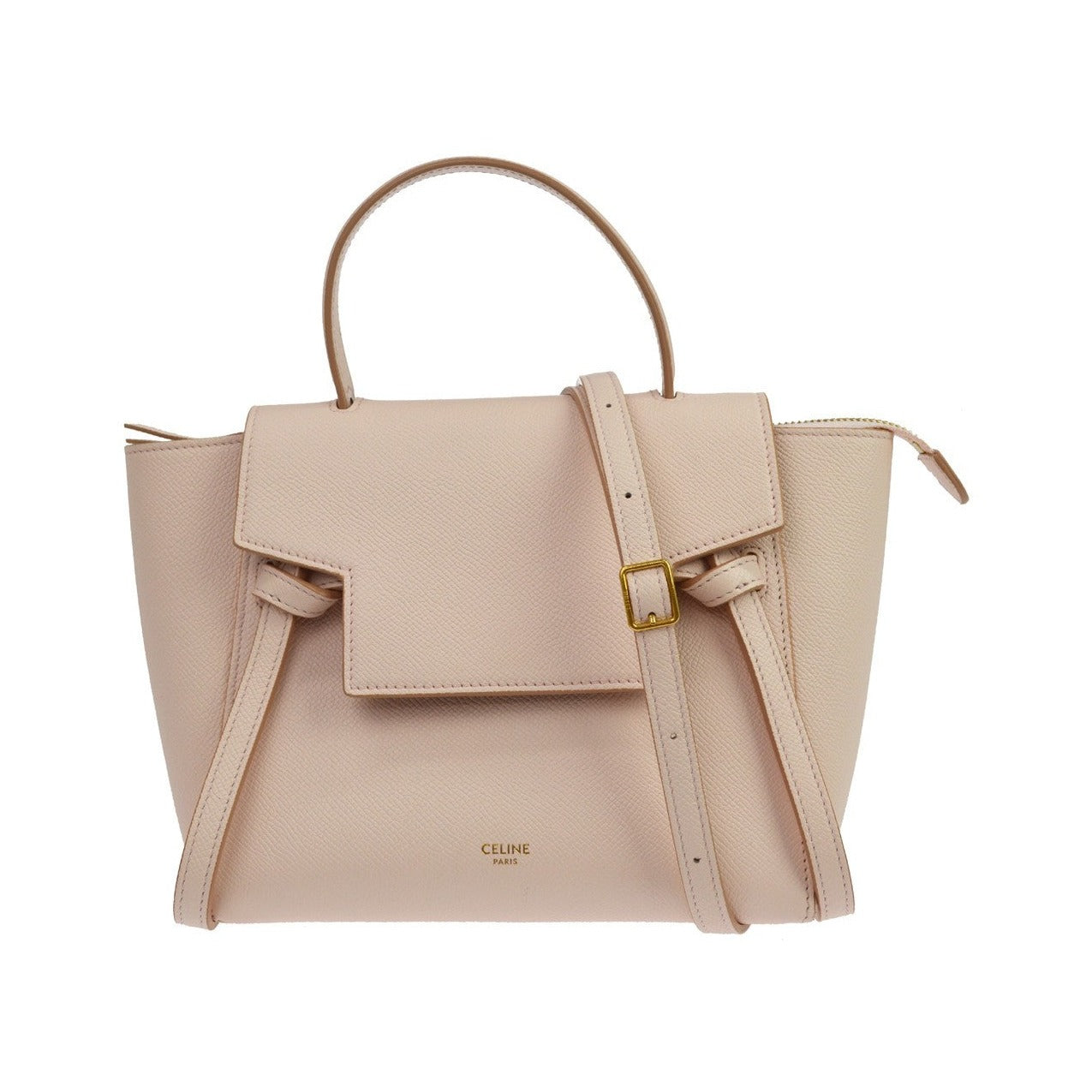 Celine Belt Leather, Pink, Leather, Handbag