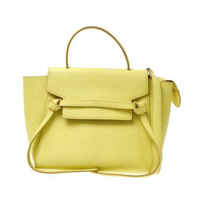Celine Belt Leather, Yellow, Leather, Handbag