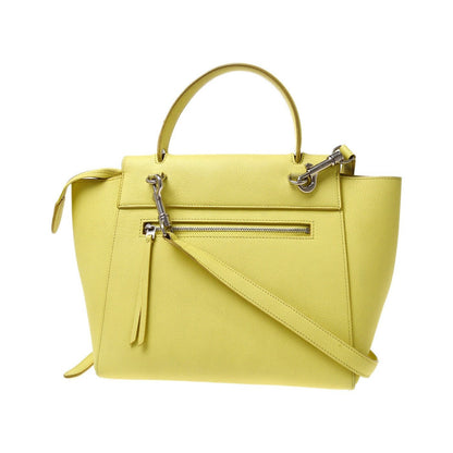 Celine Belt Leather, Yellow, Leather, Handbag