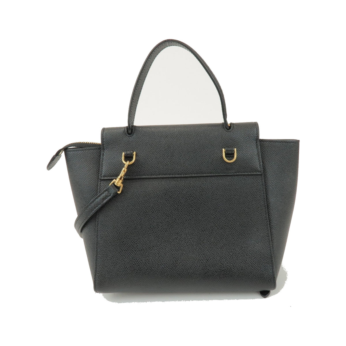 Celine Belt Textured Leather, Black, Leather, Handbag