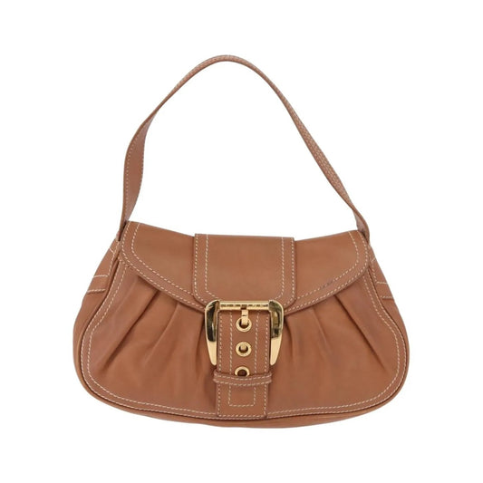 Celine Biker Boogie Satchel Leather, Brown, Leather, Shoulder Bag